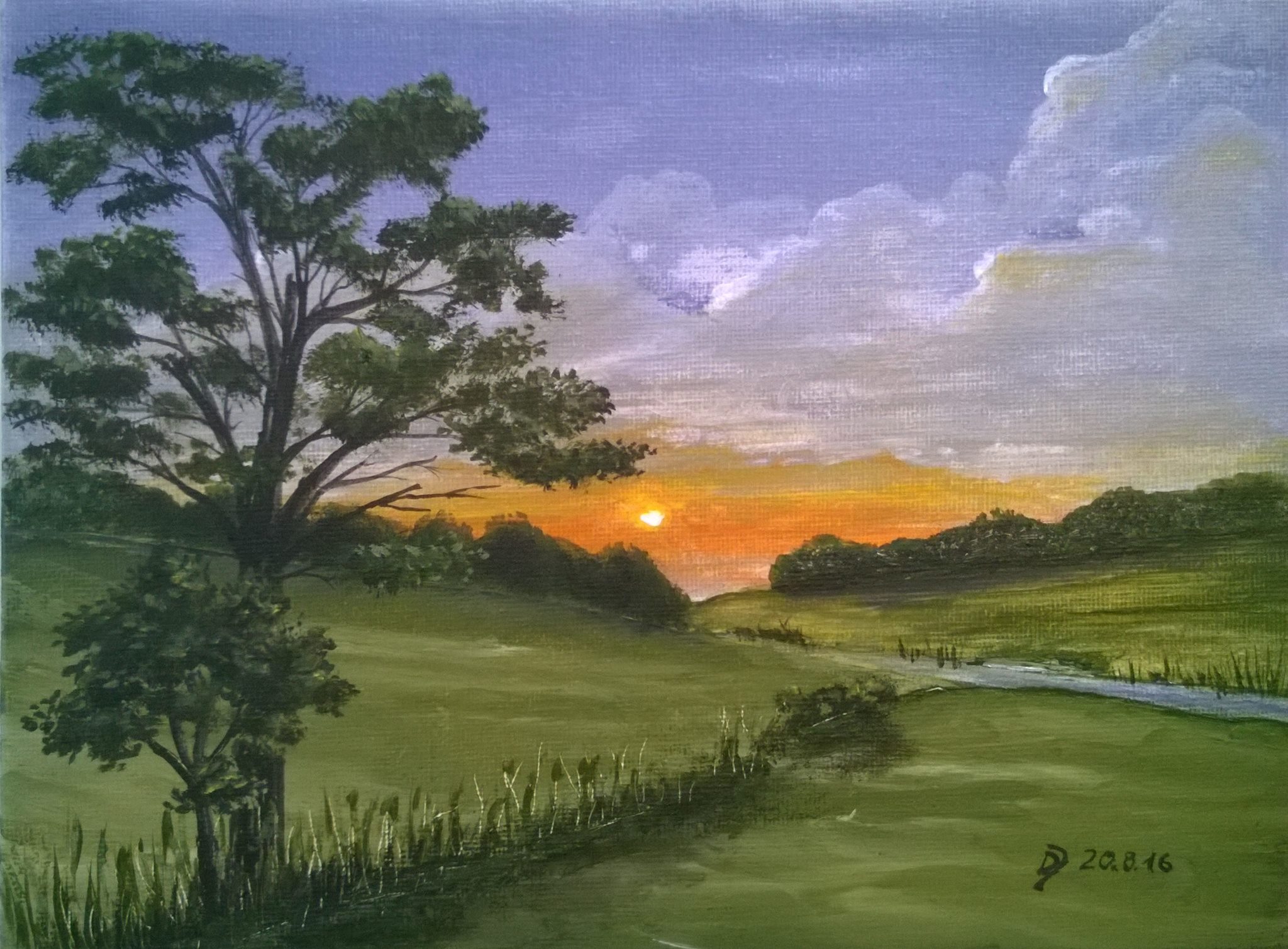 32++ Bilder malen mit acryl , AcrylMalkurs online Sonnenuntergang in der Natur Malen macht Spass