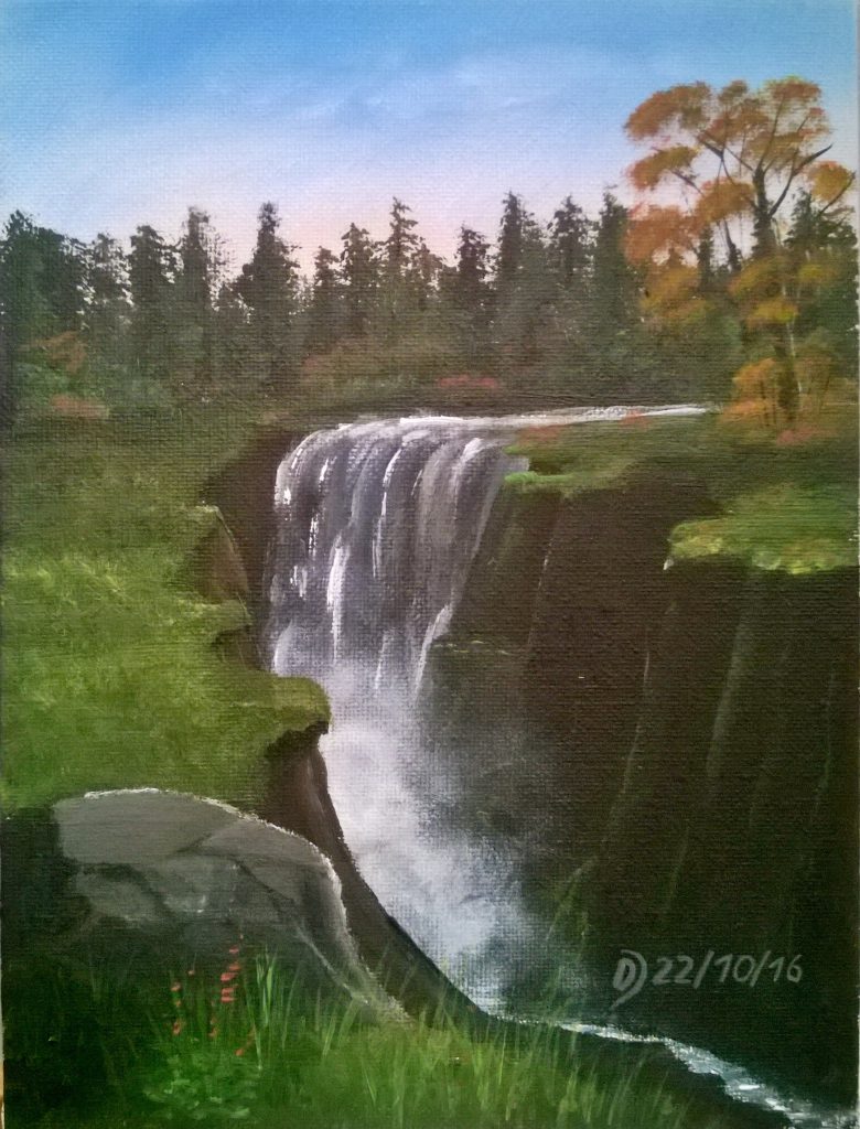 malkurs-acryl-wasserfall-im-herbst